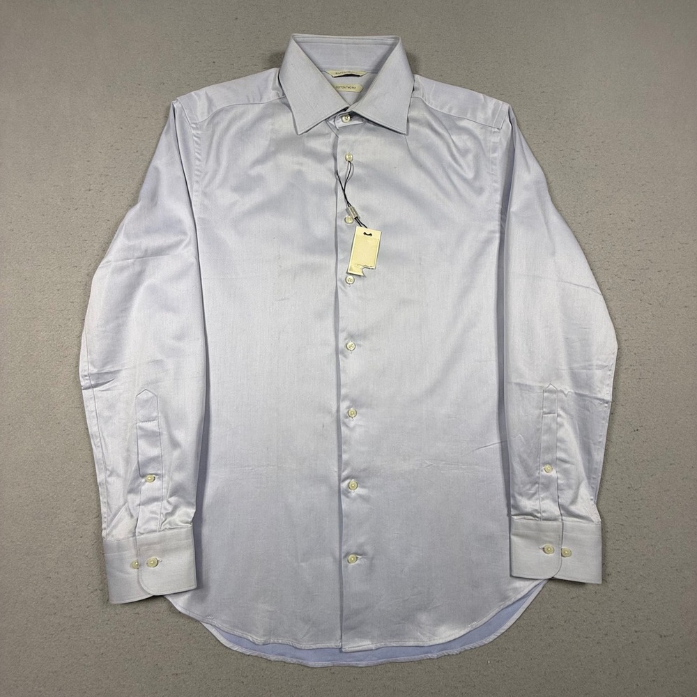 Suitsupply Light Blue Cotton Two Ply Slim Fit Dress Shirt 15.5 39